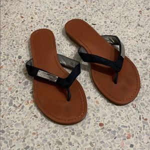 Leather coach sandals